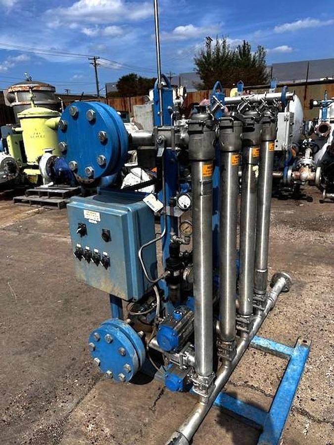 Used AES Eaton 4 Bank tubular Backwash Filter with Controls