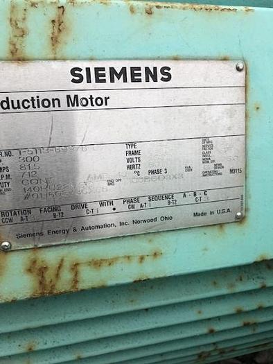 Used Siemens 300 HP 712 RPM Motor