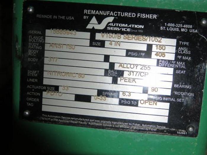Used Fisher 4″ V150 V-Ball Control Valve (Rebuilt) – SOLD!