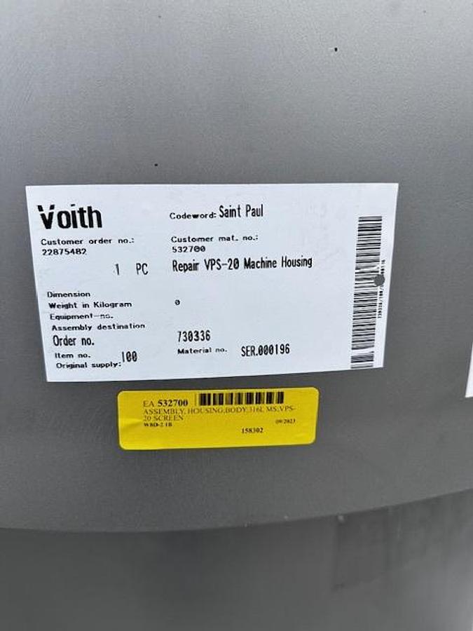 Refurbished Voith VPS-20 Screen Housing