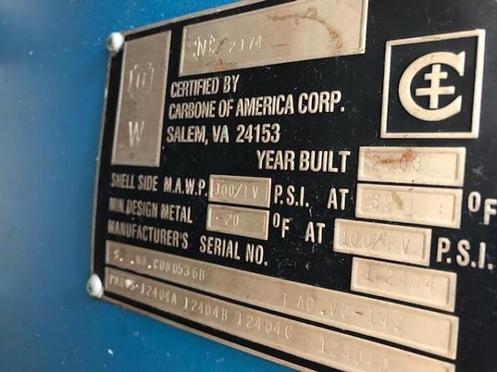 Used Graphilor Graphite Block Type Heat Exchanger