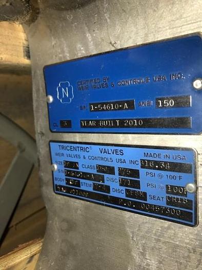 Used Tricentric 18 inch SS Butterfly Valve NEW