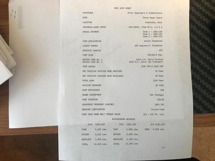 Used Ingersoll Rand 4×11-8DA Feedwater Pump (Rebuilt)