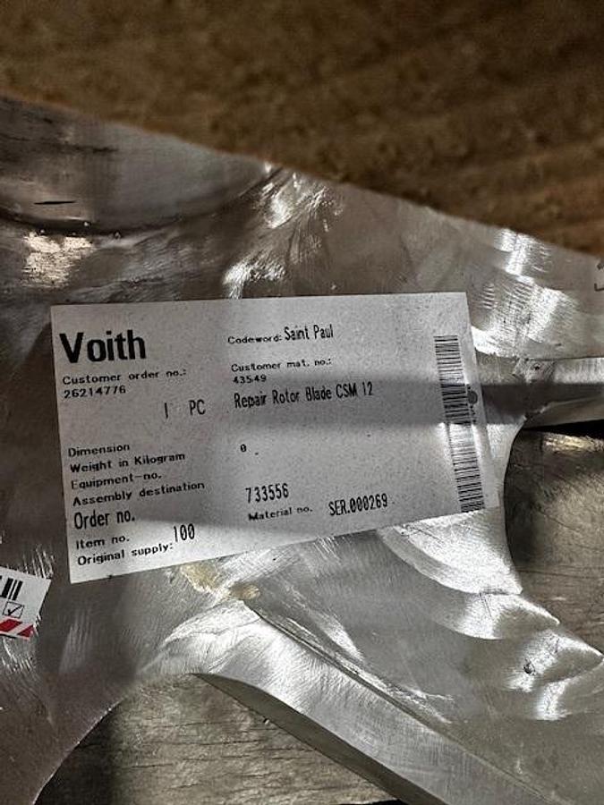 2023 Voith CM12 Rotor & Rotor Blade