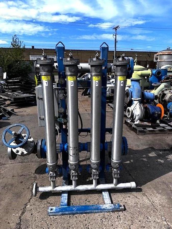 Used AES Eaton 4 Bank tubular Backwash Filter with Controls