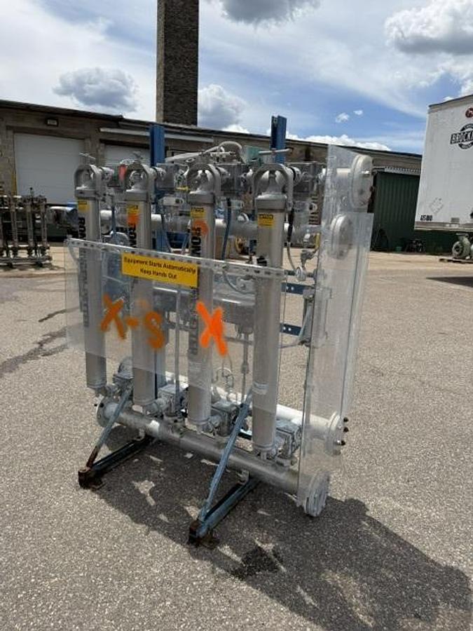 Used Ronningen Petter 4 Bank Tubular Backwashing Filter Model SS-A-204-BV-VIB-Auto