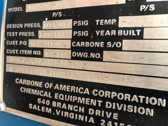 Used Graphilor Graphite Block Type Heat Exchanger