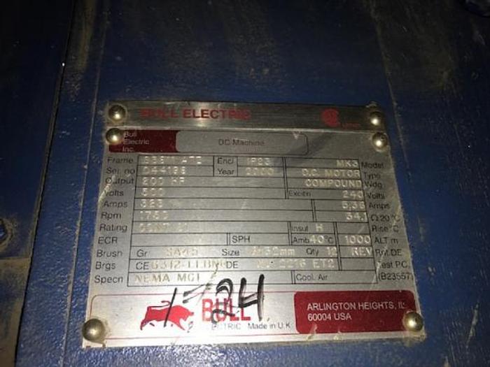Used 200 HP Bull DC Motor (New)