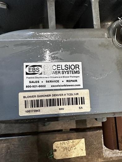 Used Gardner Denver Cyclo Blower Model 7CDL14R Helical Rotary Screw Blower
