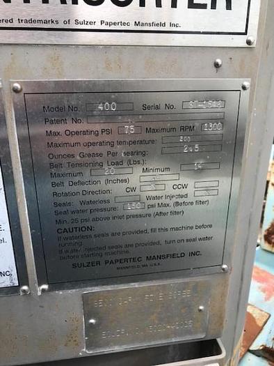 Refurbished Bird Voith Sulzer M400 Screen Body