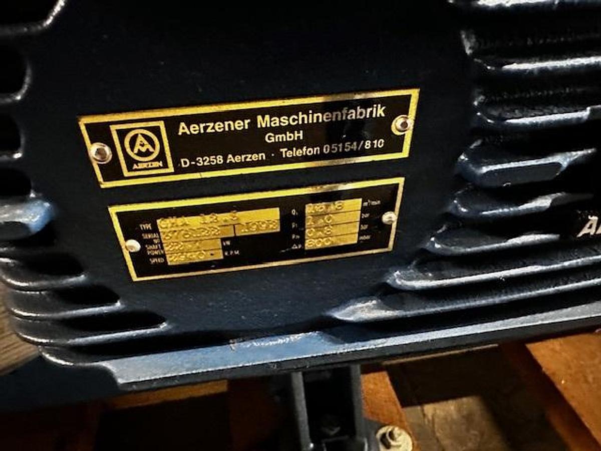 Aerzen GMA 12.5 Positive Displacement high Vacuum Blower with Base & Motor