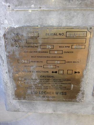Used Bird 800 Esher Wyss Pressure Screen with Lobed Rotor – SOLD!