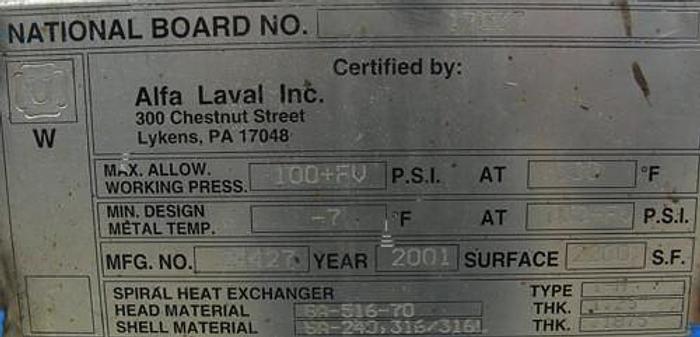 Used Alfa Laval Heat Exchanger 2200-SOLD!