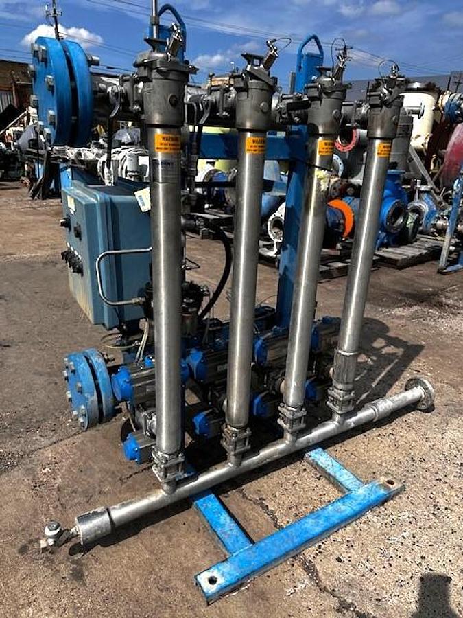 Used AES Eaton 4 Bank tubular Backwash Filter with Controls