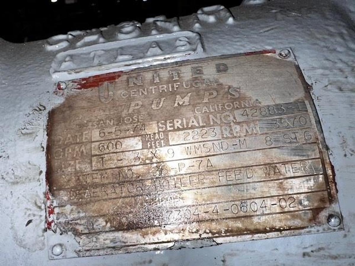 Used United WMSND-M 3x9 8-Stage Horizontal Multistage Centrifugal Pump CA6NM Rebuilt