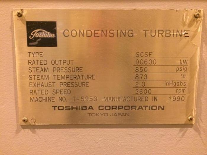 Used Toshiba  Steam Generator & Turbine 107000 KVA
