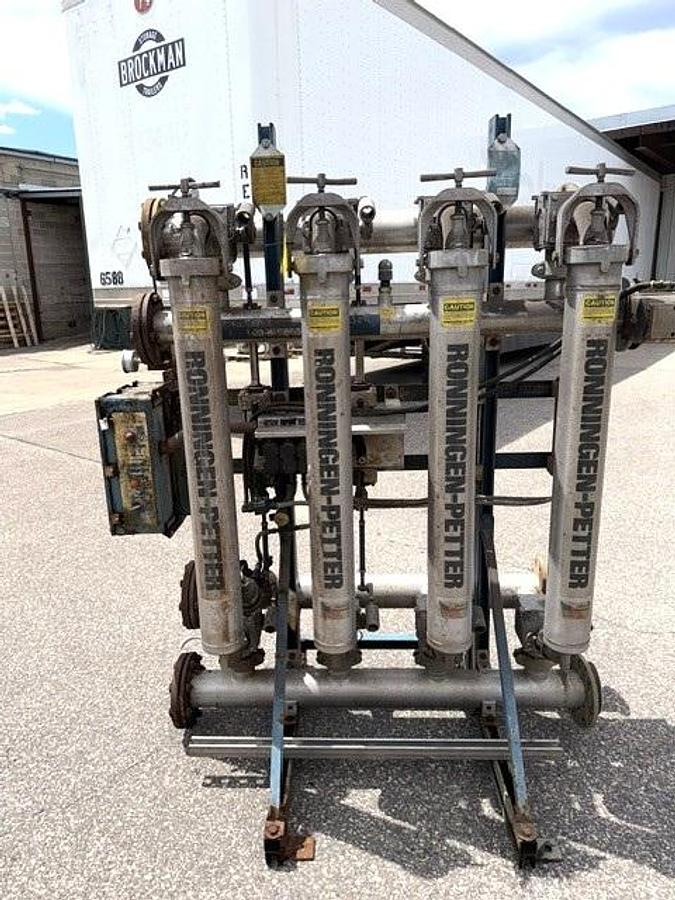 Used Ronningen Petter 4 Bank Tubular Backwashing Filter Model SS-A-204-BV-MX-Auto