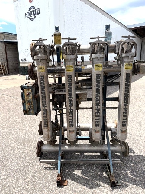 Used Ronningen Petter 4 Bank Tubular Backwashing Filter Model SS-A-204-BV-MX-Auto