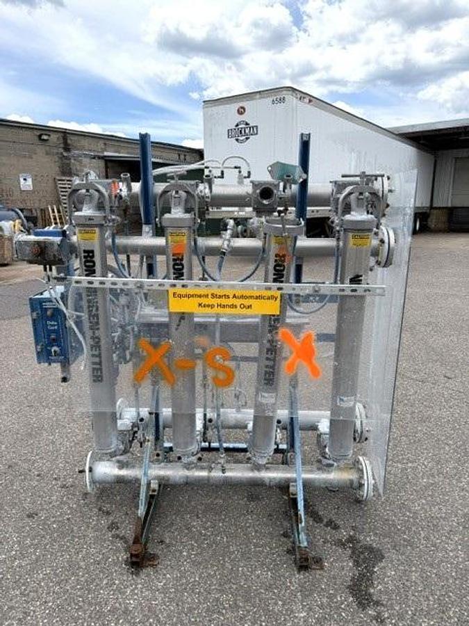 Used Ronningen Petter 4 Bank Tubular Backwashing Filter Model SS-A-204-BV-VIB-Auto