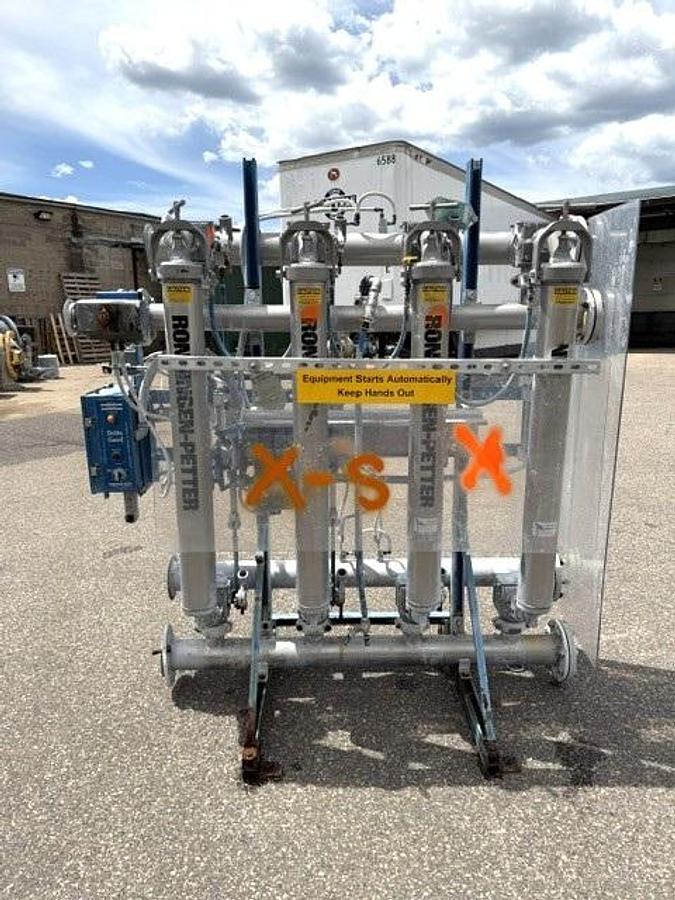 Used Ronningen Petter 4 Bank Tubular Backwashing Filter Model SS-A-204-BV-VIB-Auto