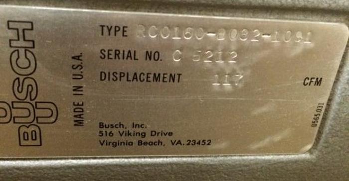 Used Busch Type RC0160-8032-1081 Vacuum Pump (New) -SOLD!