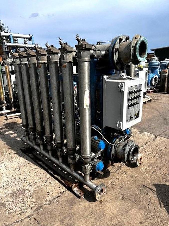 Used AES Eaton 14 Bank Tubular Backwash Hot Water Filter with Controls