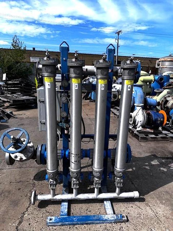 Used AES Eaton 4 Bank tubular Backwash Filter with Controls