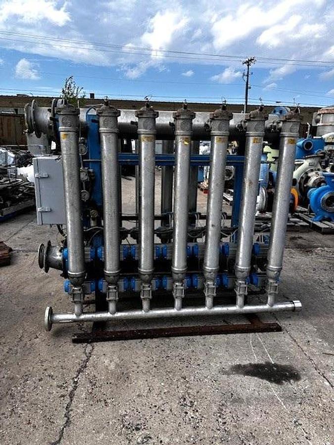 Used AES Eaton 14 Bank Tubular Backwash Hot Water Filter with Controls