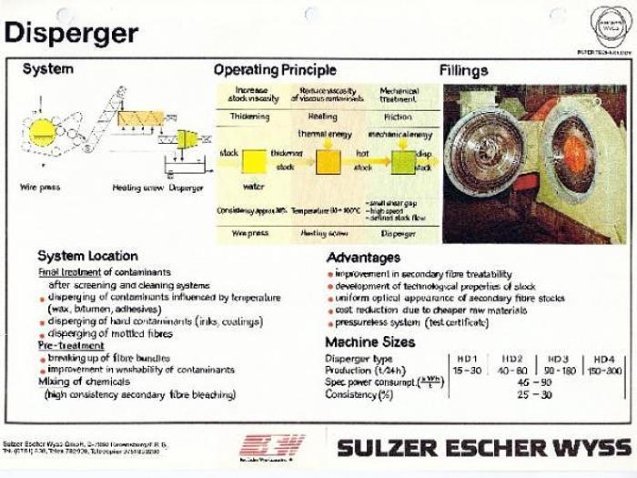 Used Sulzer Escher Wyss (Voith) HD3 Disperger – SOLD!