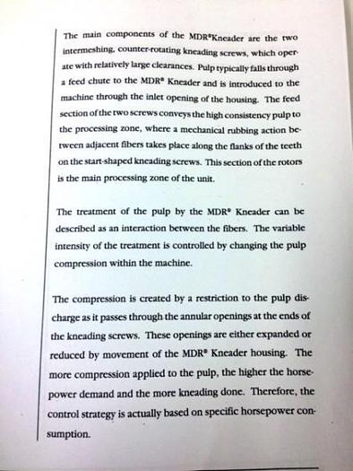 Used Ahlstrom Kamyr Kneader Disperger