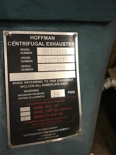 Used Hoffman Centrifugal Exhauster Blower -SOLD!