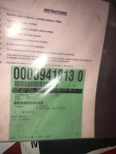 Used GE 250 HP Tri-Clad Motor (Rebuilt)