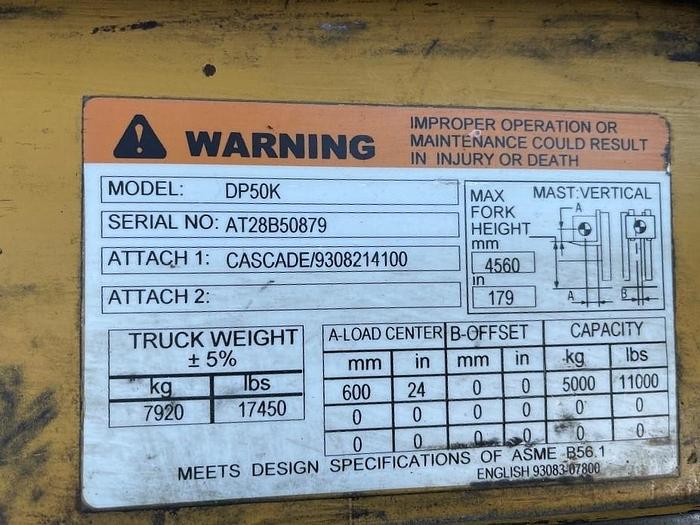 Used Forklift Truck, Caterpillar, DP50K (Used)