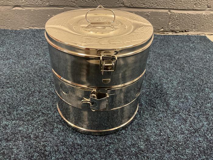 Stainless Steel Sterilisation Drum 230 x 230mm