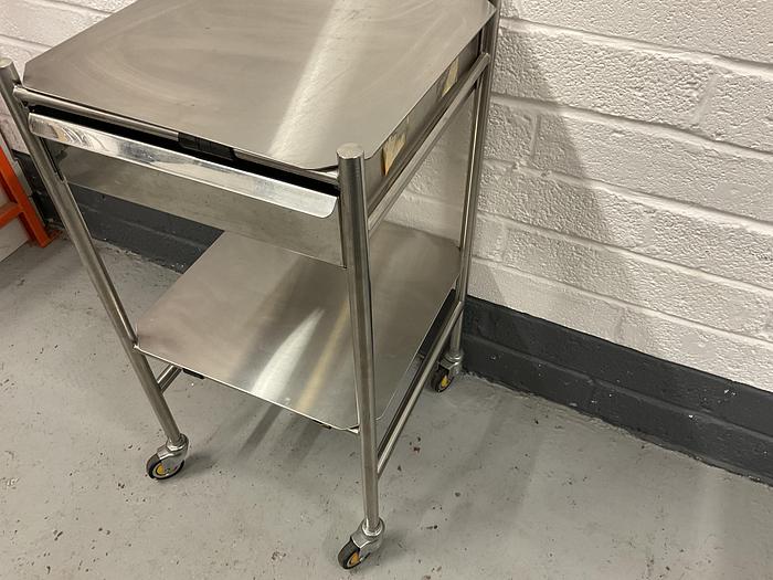 Used Bristol maid Trolley stainless steel 455 x 460mm 2 shelves and drawer
