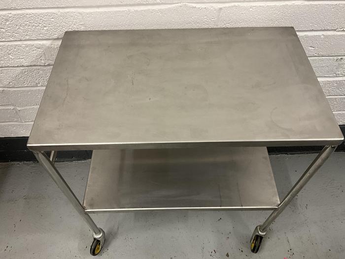 Used Trolley stainless steel 2 shelves 765 x 460mm