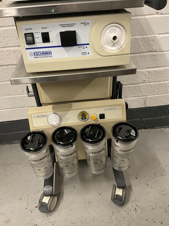 Used 2013 Eschmann E30 On ST80 suction trolley with smoke evacuation