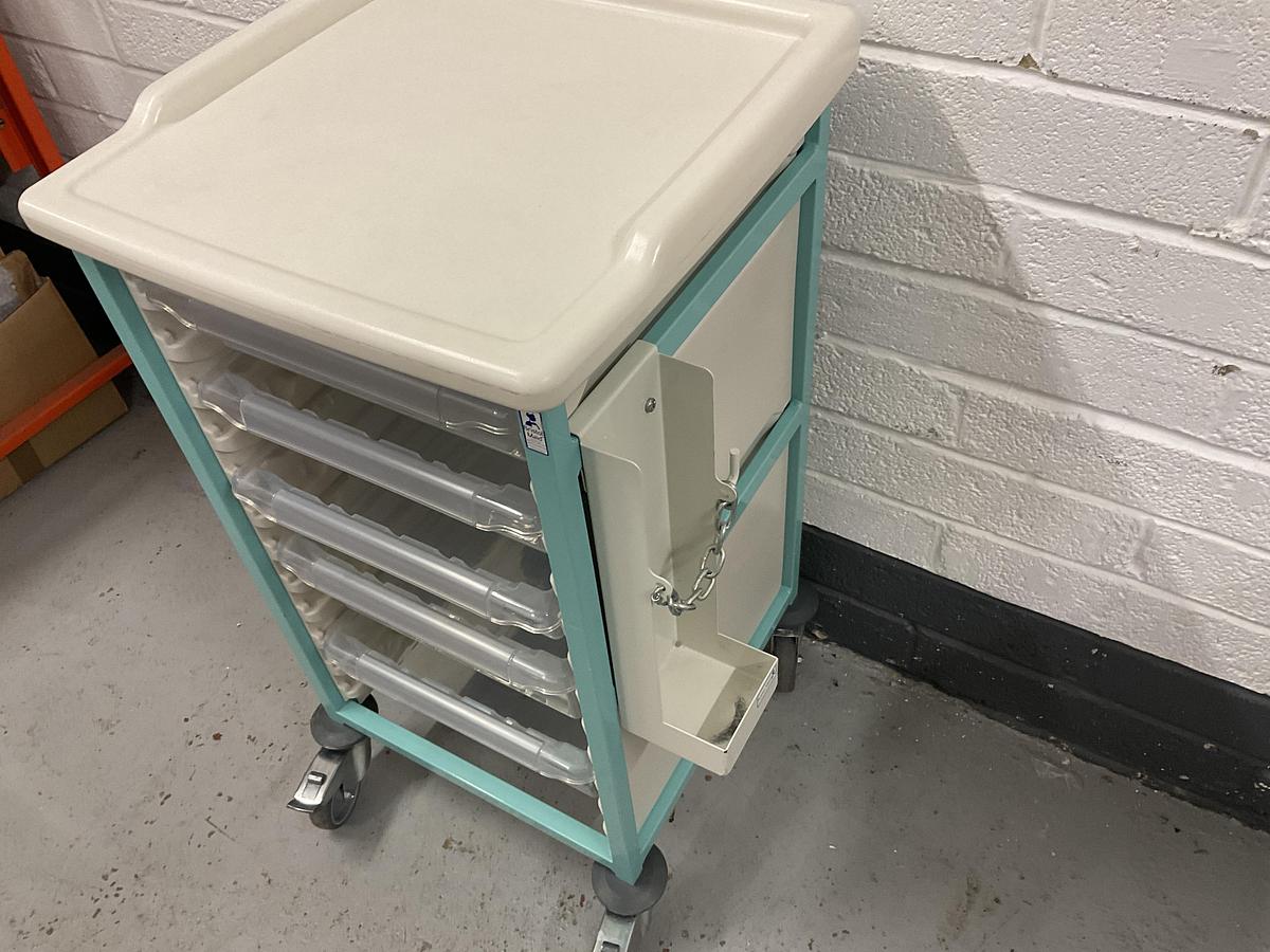 Used Bristol Maid Gratnells trolley 5 drawer