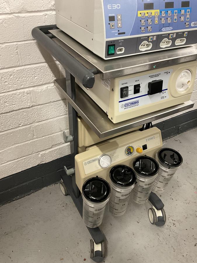 Used 2013 Eschmann E30 On ST80 suction trolley with smoke evacuation