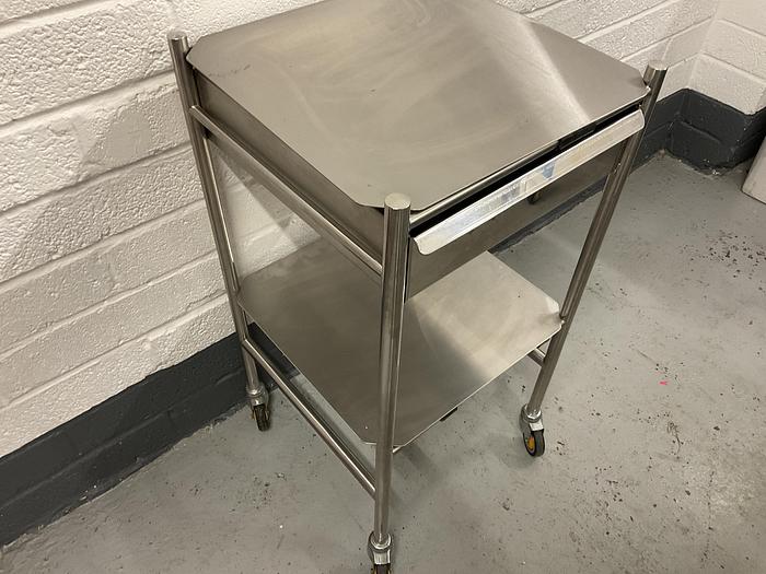 Used Bristol maid Trolley stainless steel 455 x 460mm 2 shelves and drawer