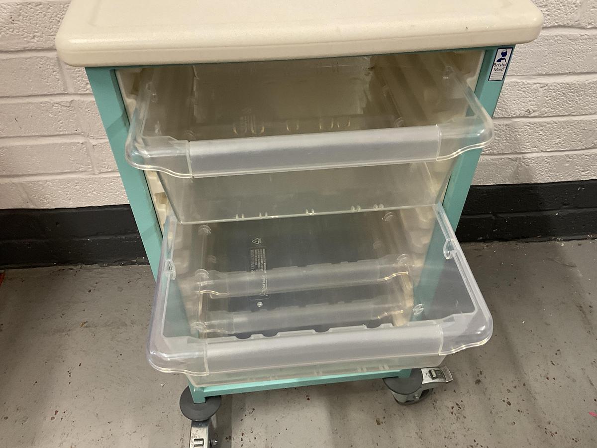 Used Bristol Maid Gratnells trolley 5 drawer