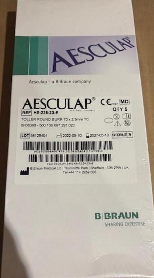 Aesculap Toller Round Burr 70 x 2.3mm Pack of 5