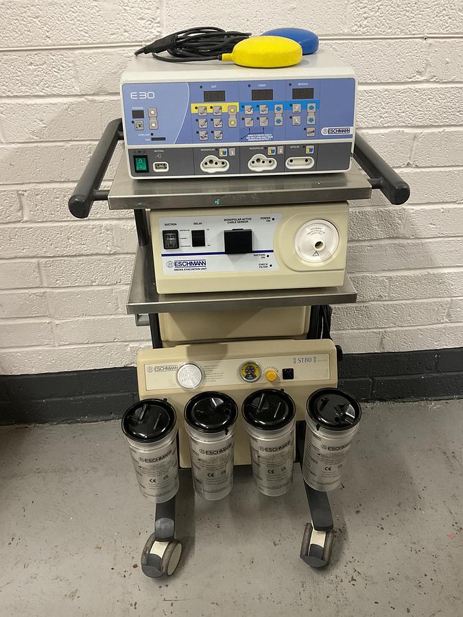 Used 2013 Eschmann E30 On ST80 suction trolley with smoke evacuation