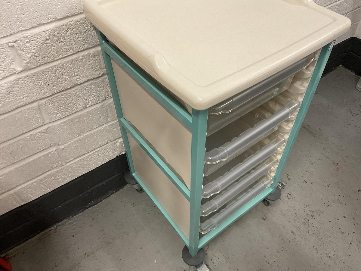 Used Bristol Maid Gratnells trolley 5 drawer