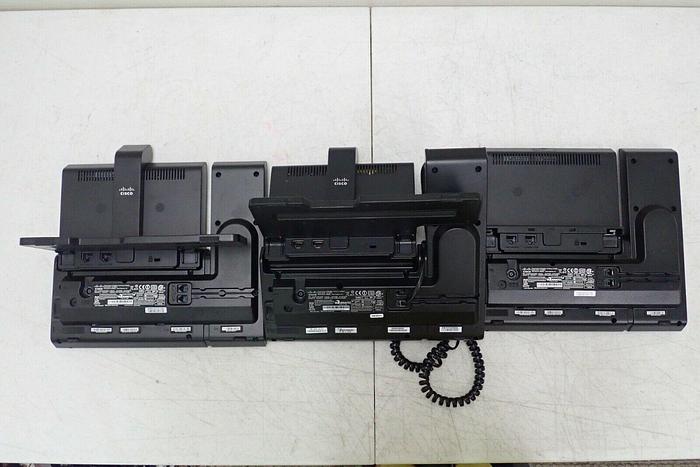 Used Lot of 3 Cisco Model CP-9951 UC Phones with 2 Stands and 1 Handset