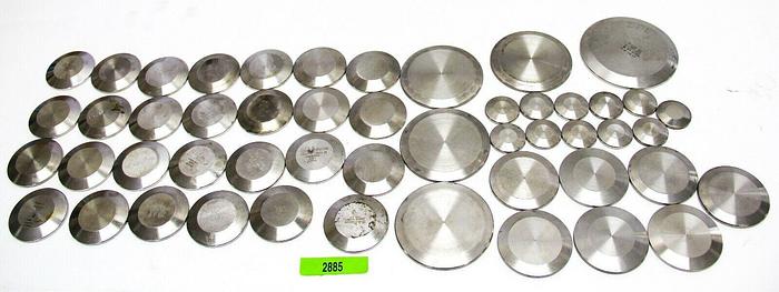 Used UHV, Tri-Clover Stainless Steel End Caps Lot of 50 Various Sizes (2885)