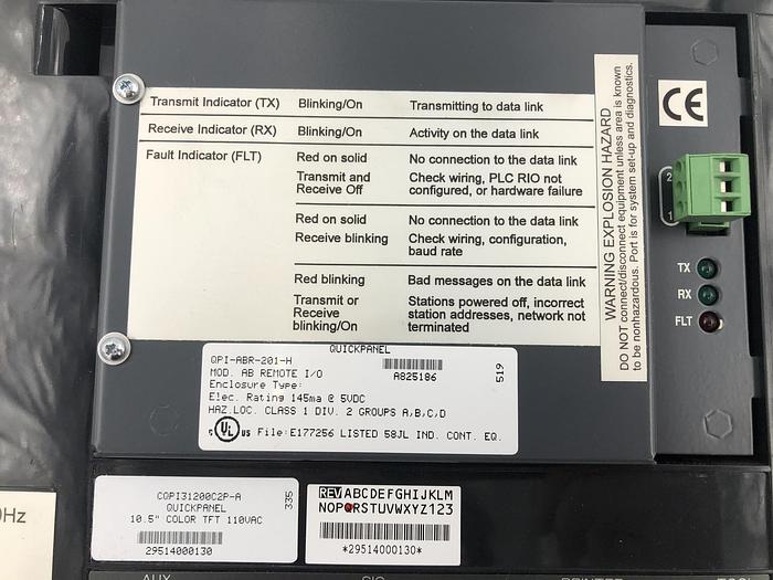 Used TOTAL CONTROL PRODUCTS INC QUICKPANEL AB REMOTE I/O