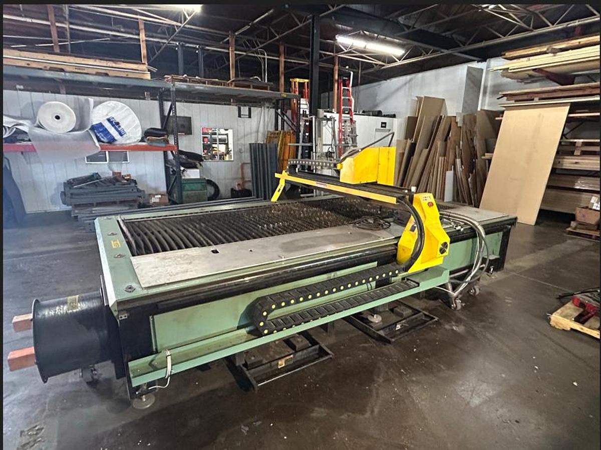 Used Piranha C-Series CNC Plasma Cutting Table. C510 with Poweremax 85 Pipe cutting attachment