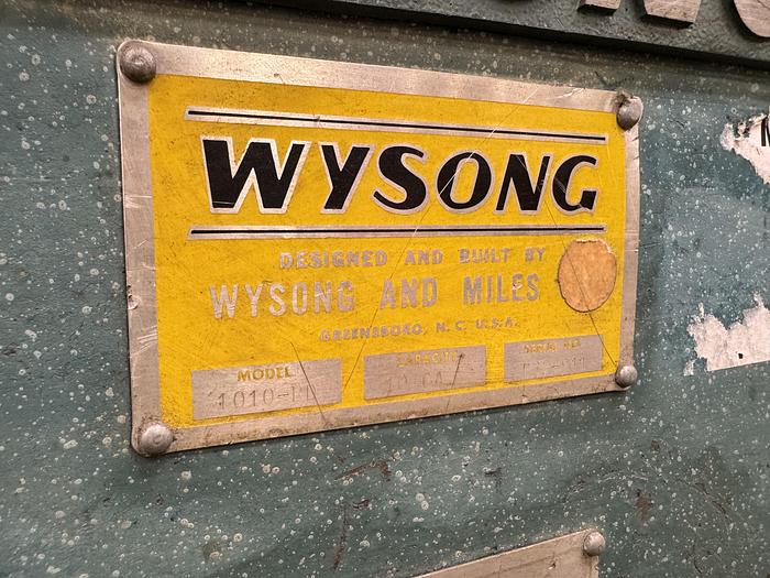 Used WYSONG Mdl. 1010-RD 10 Gage x 10' Power Shear