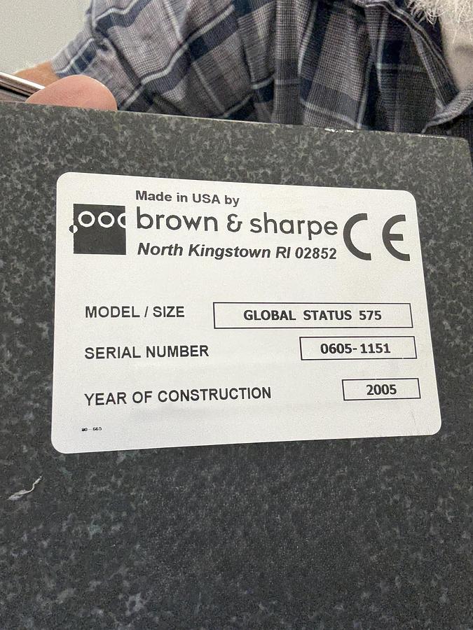 Used 2005 Brown & Sharpe Mdl. Global Status 575 Coordinate Measuring Machine (CMM)